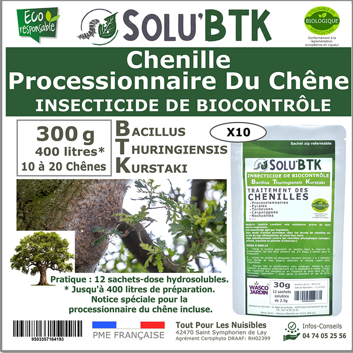SOLU'BTK Processionnaire du chêne 300g