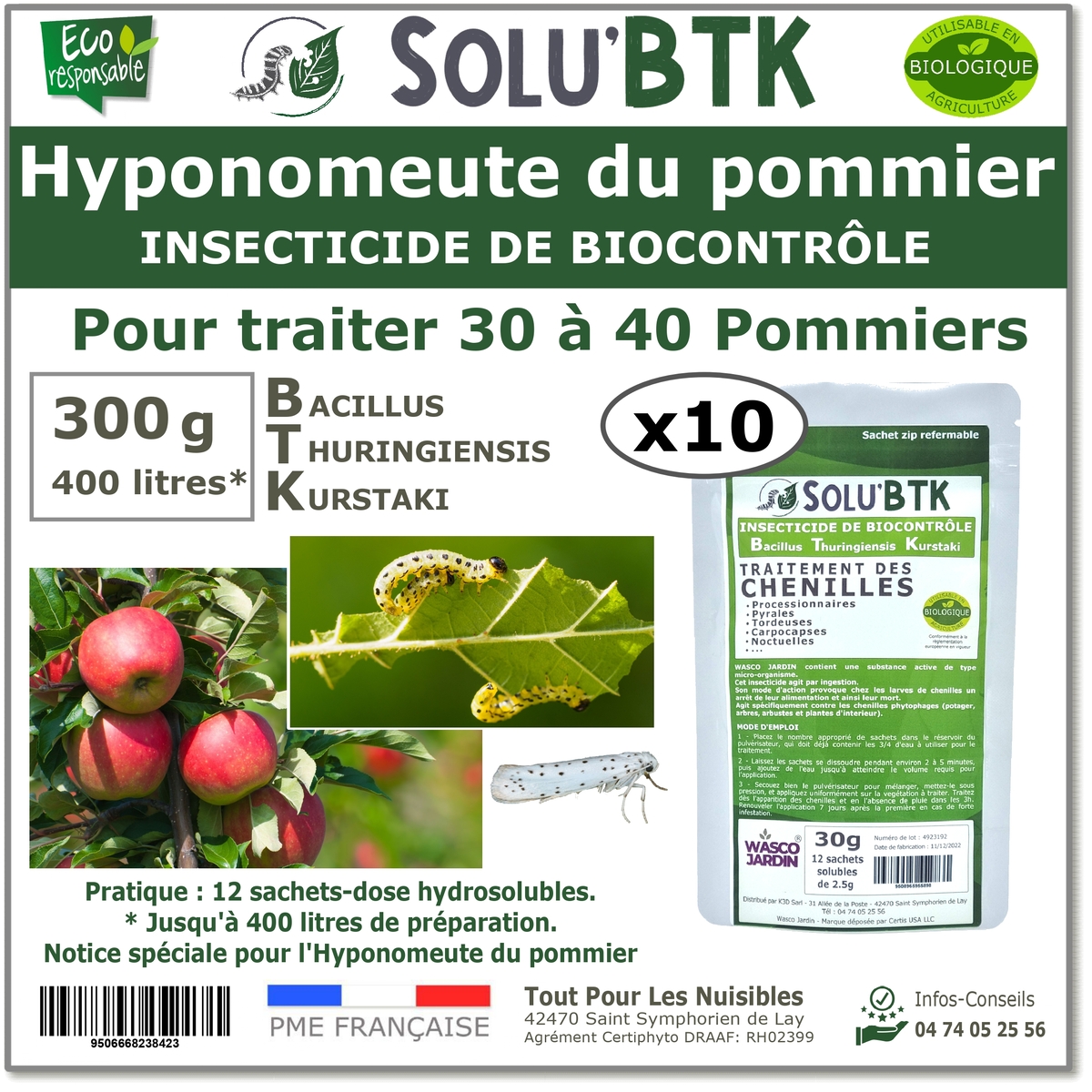 300 g - SoluBtk, Hyponomeute du Pommier