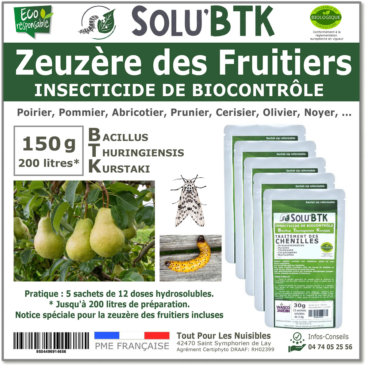 SOLU'BTK Zeuzère des fruitiers 150g