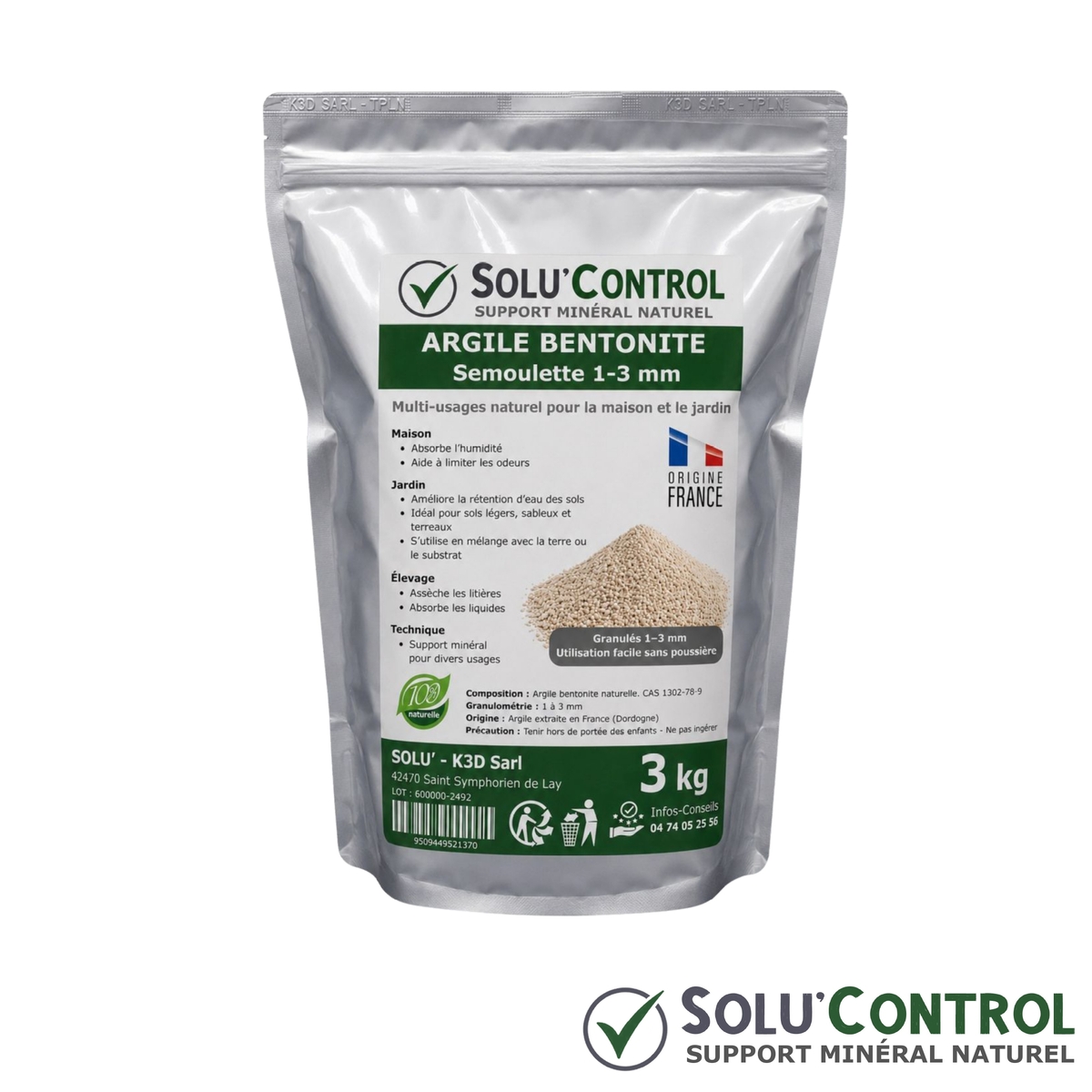 Support minéral  – Solu'Control - Sachet de 3kg