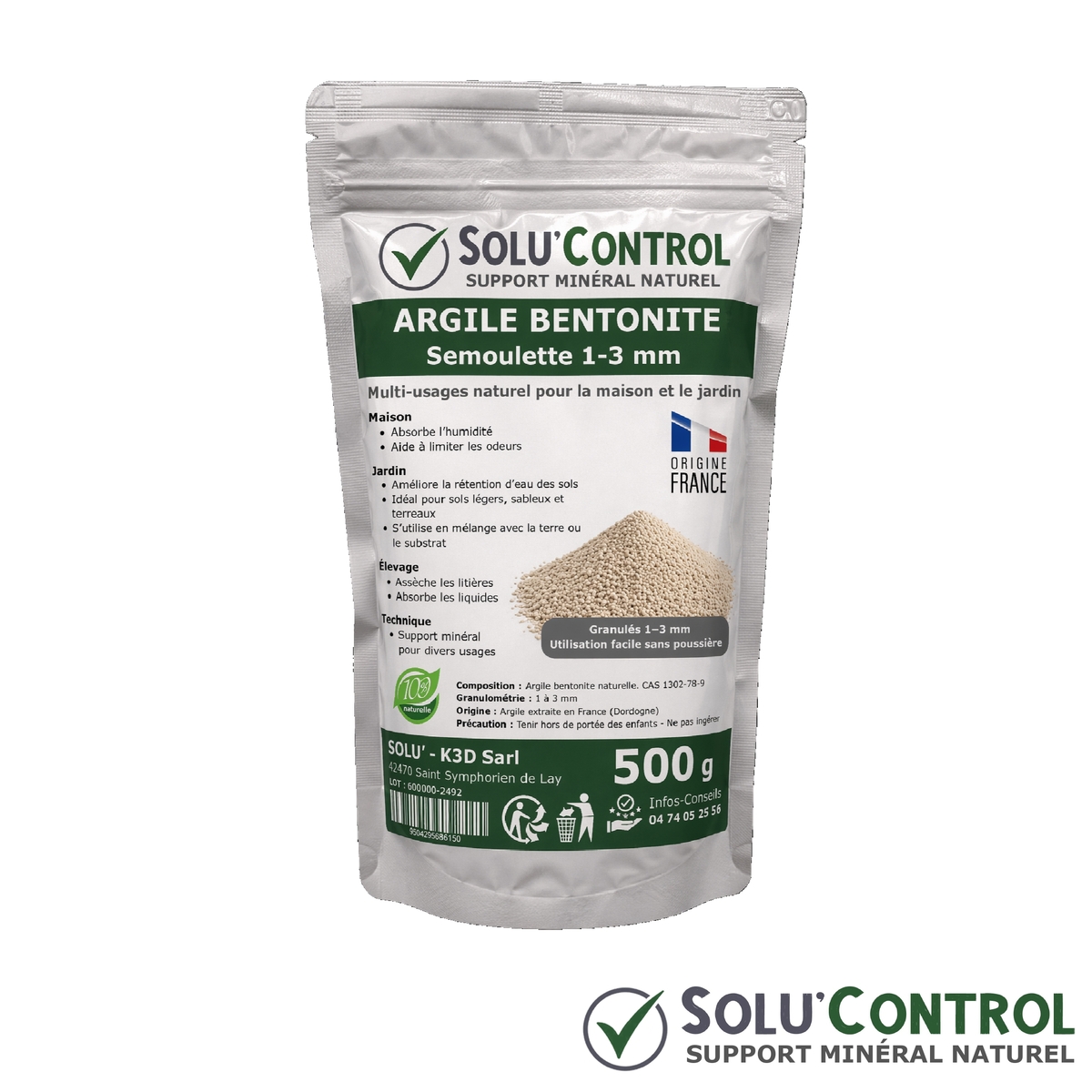 Support minéral  – Solu'Control - Sachet de 500g
