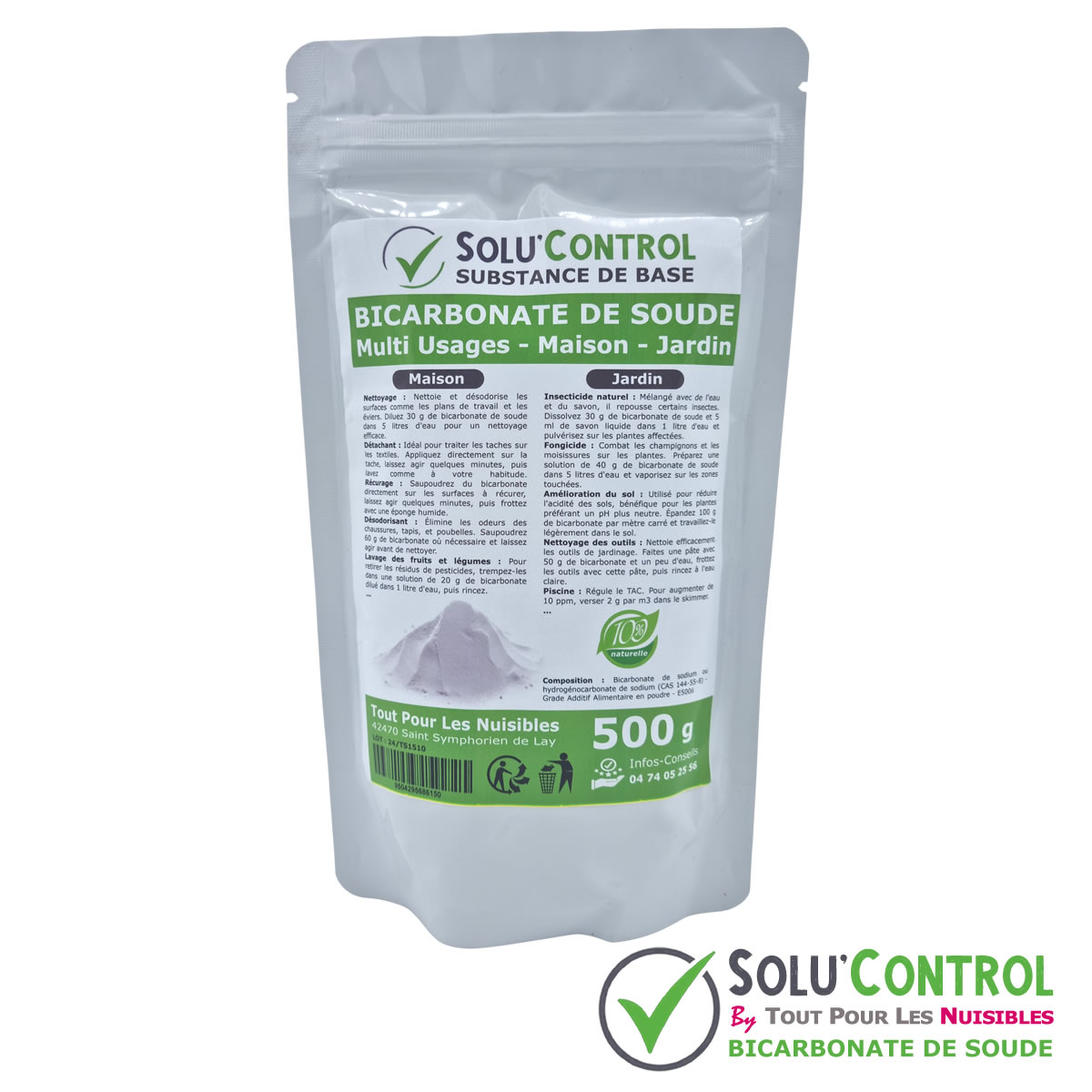 Sachet Bicarbonate de soude SOLU'CONTROL - 500g