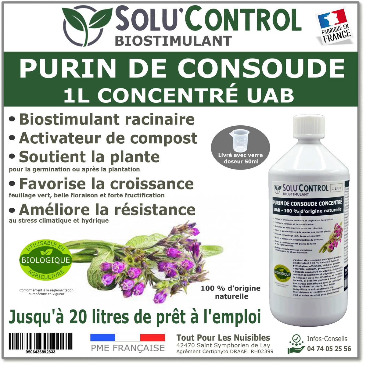 Solu'control Purin de Consoude naturel UAB 1L