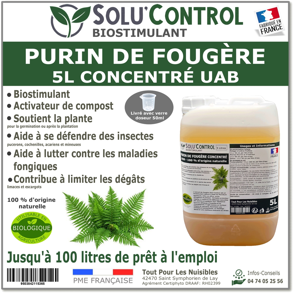 Solu'control Purin de fougère naturel UAB 5L