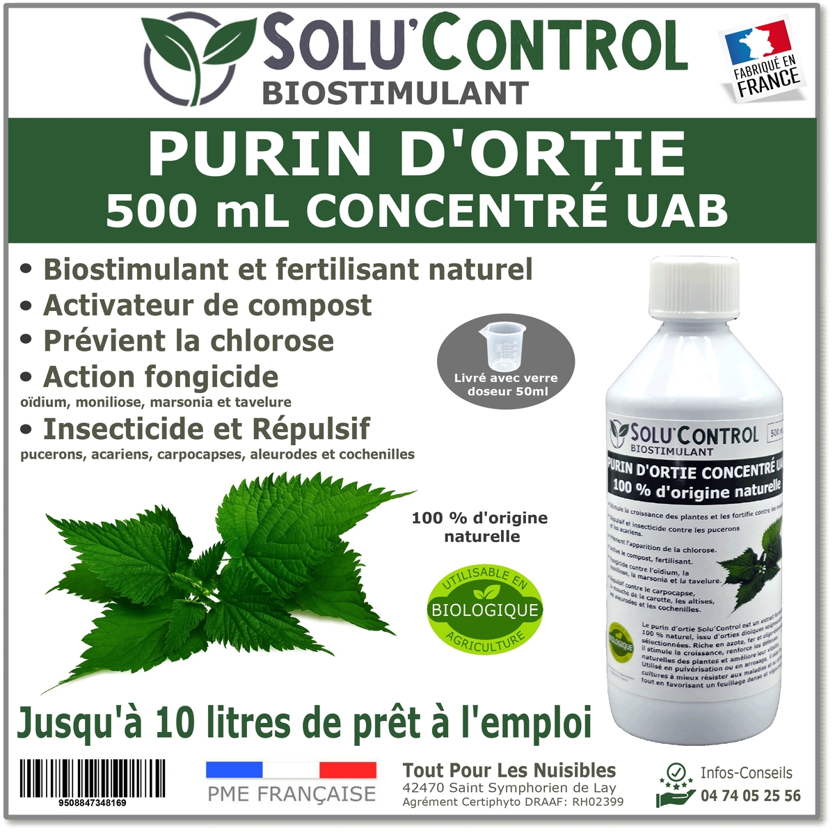 Solu'control Purin d'ortie naturel UAB 500ml