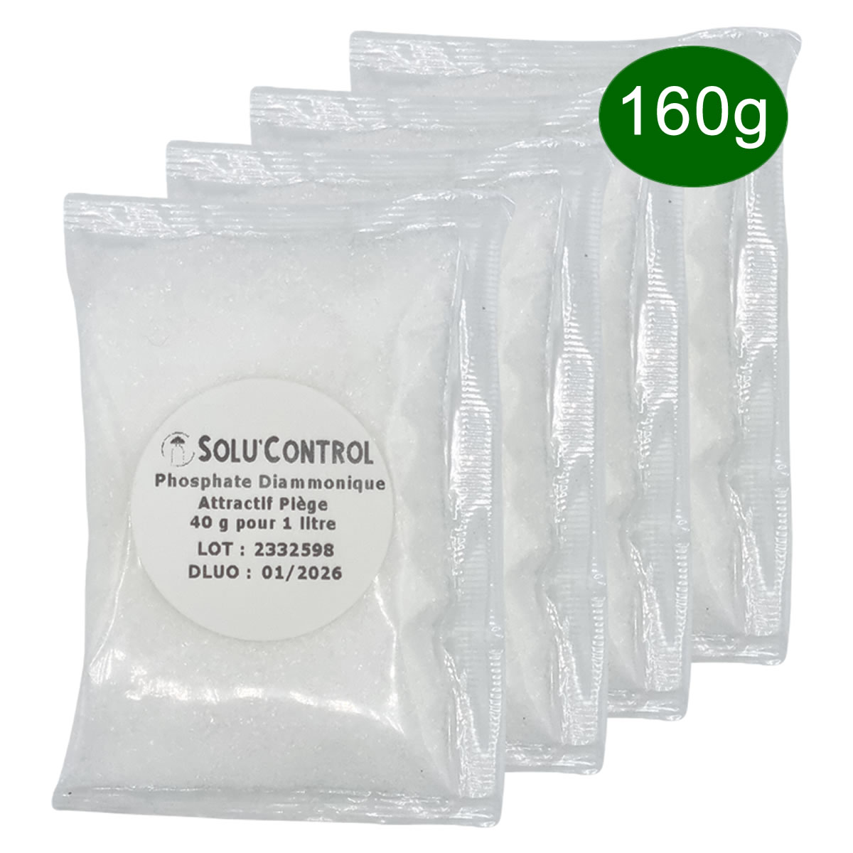 Phosphate Diammonique, appât naturel contre la mouche de la cerise, SOLU'CONTROL - Sachet de 160g