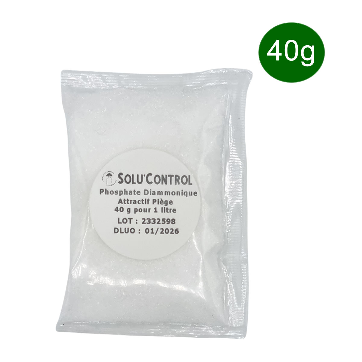Phosphate Diammonique, appât naturel contre la mouche de l'olive, SOLU'CONTROL - Sachet de 40g
