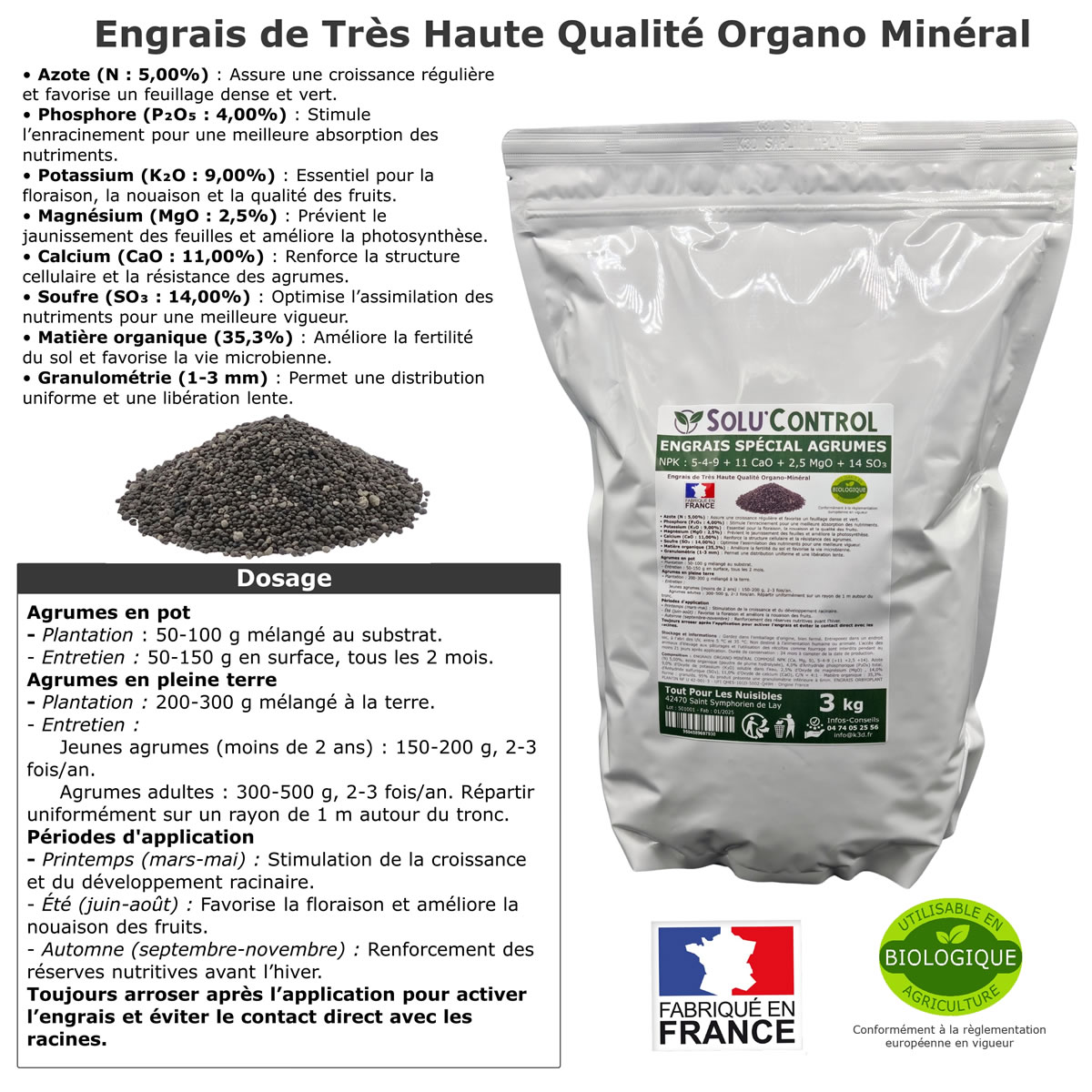 Sachet Engrais Agrumes SOLU'CONTROL - 3kg