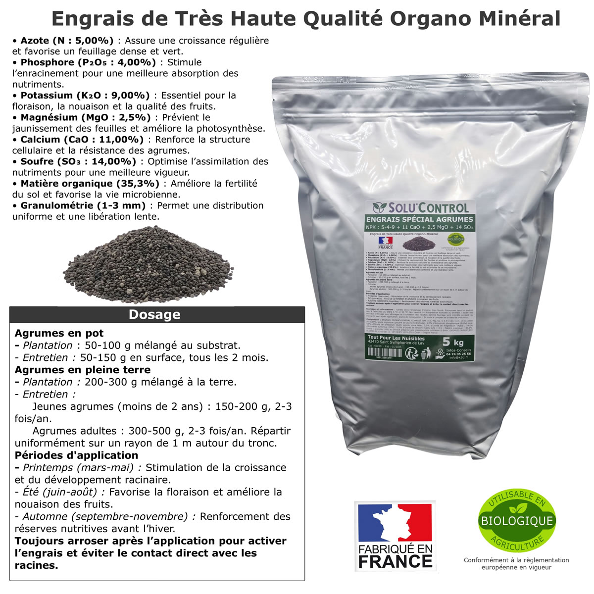 Sachet Engrais Agrumes SOLU'CONTROL - 5kg