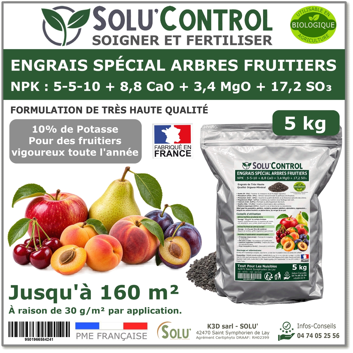 Engrais Arbres Fruitiers SOLU'CONTROL - 5kg