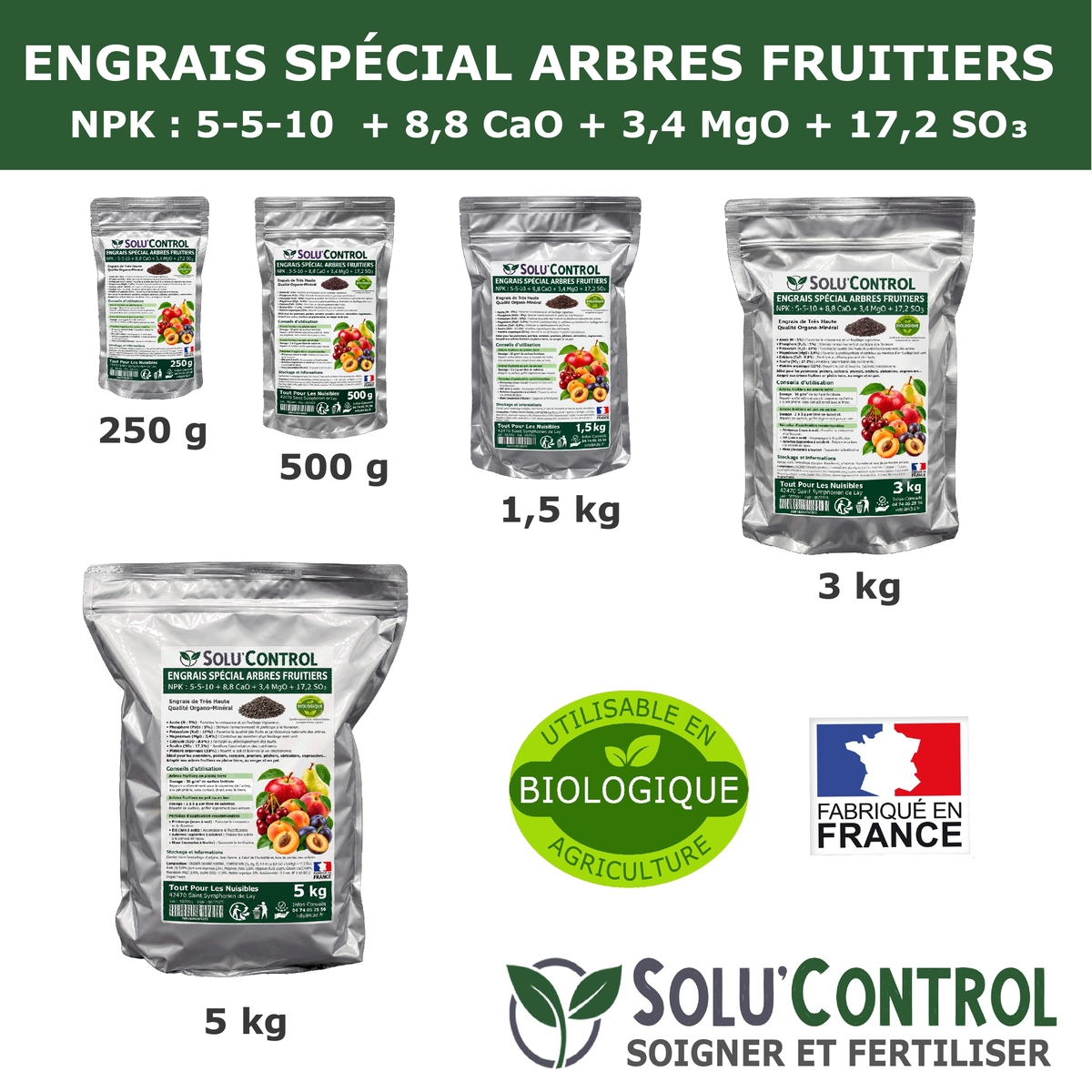 Engrais Arbres Fruitiers SOLU'CONTROL - Gamme