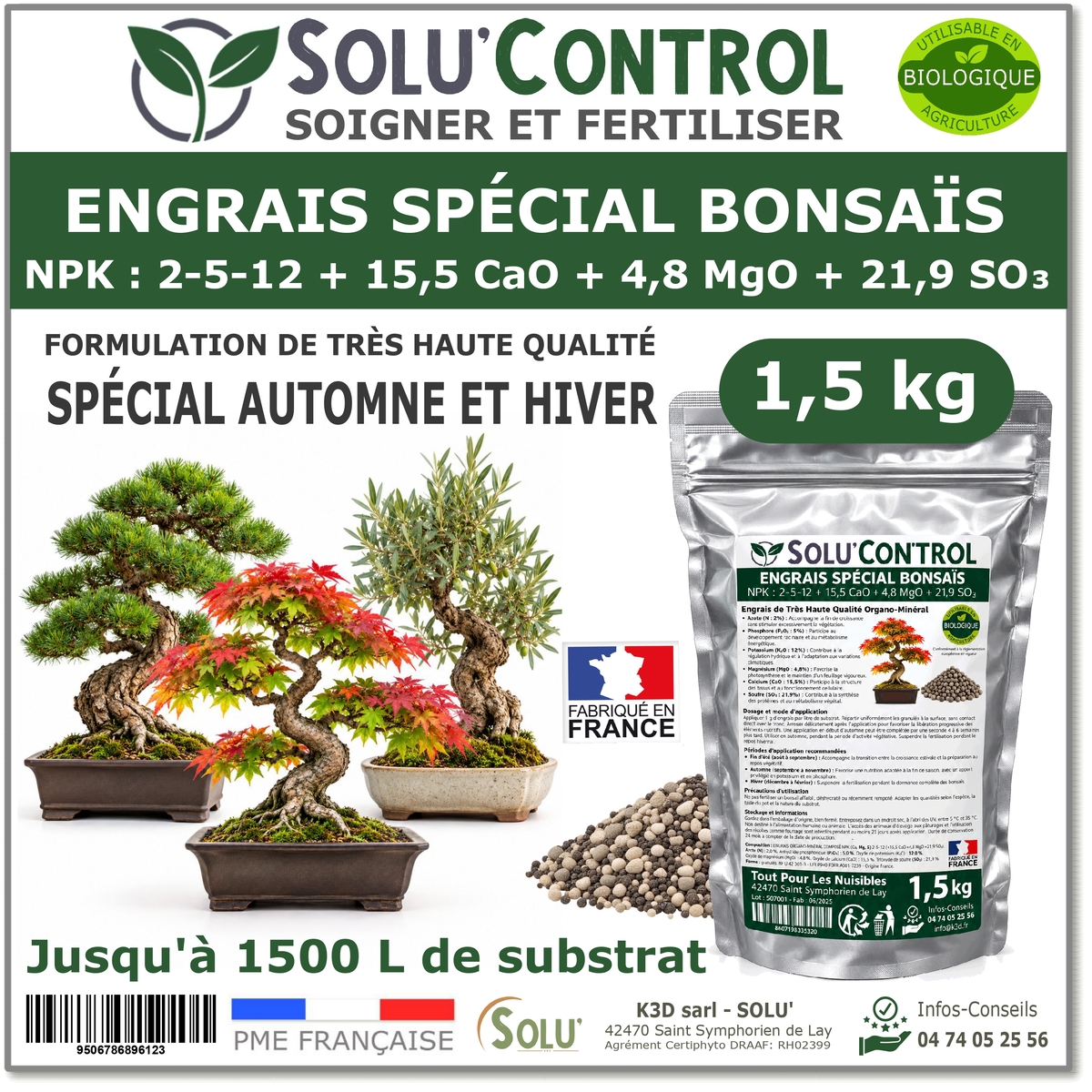 Engrais Bonsaïs SOLU'CONTROL - 1,5k