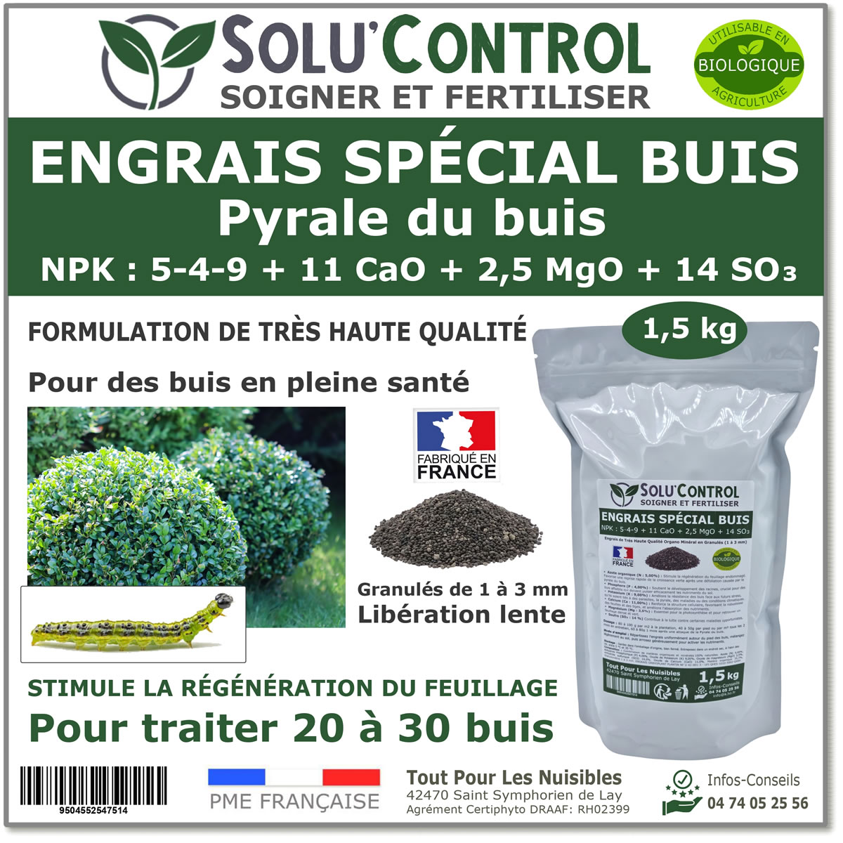 Engrais Buis SOLU'CONTROL - 1,5kg
