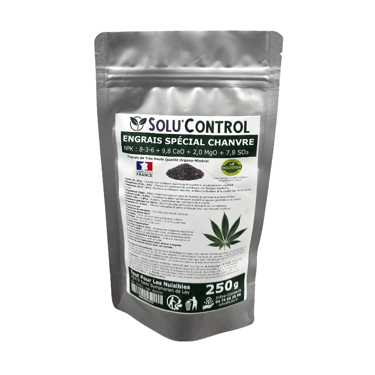 Engrais Chanvre SOLU'CONTROL - Sachet 250g
