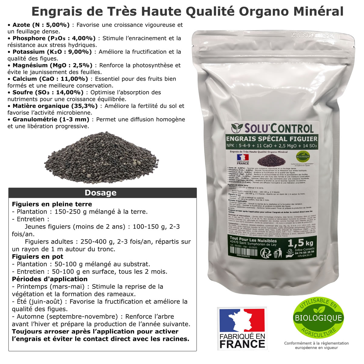 Sachet Engrais Figuier SOLU'CONTROL - 1.5kg