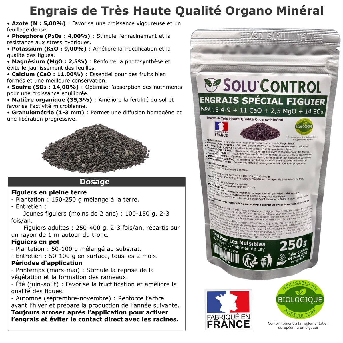 Sachet Engrais Figuier SOLU'CONTROL - 250g