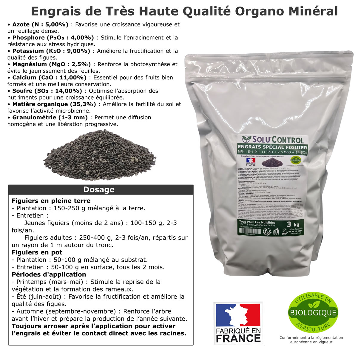 Sachet Engrais Figuier SOLU'CONTROL - 3kg