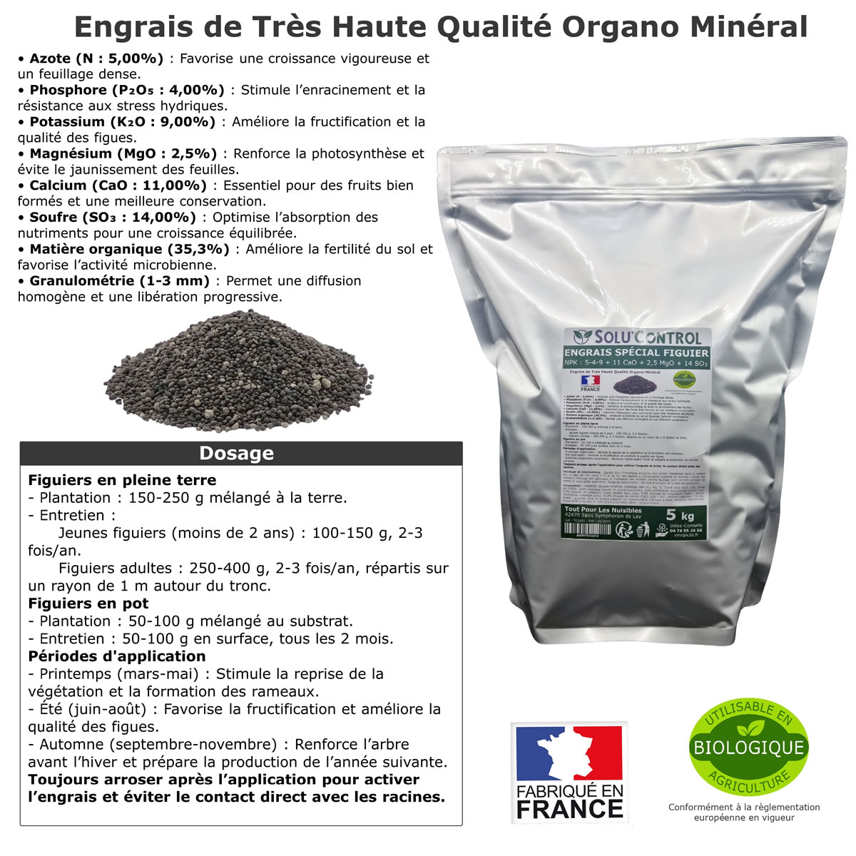 Sachet Engrais Figuier SOLU'CONTROL - 5kg