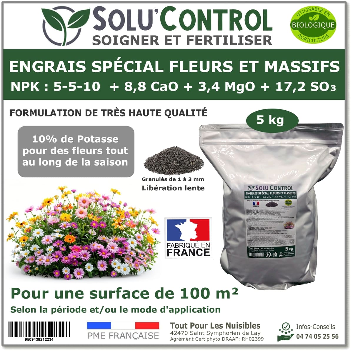Engrais fleurs et massifs SOLU'CONTROL - 5kg