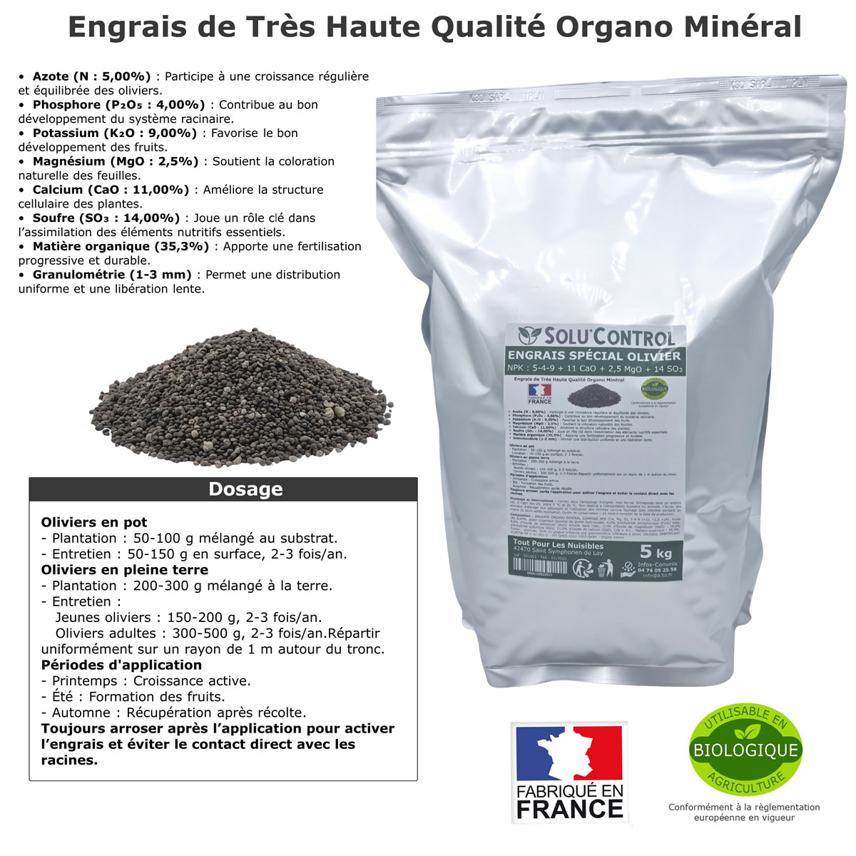 Sachet Engrais Olivier SOLU'CONTROL - 5kg