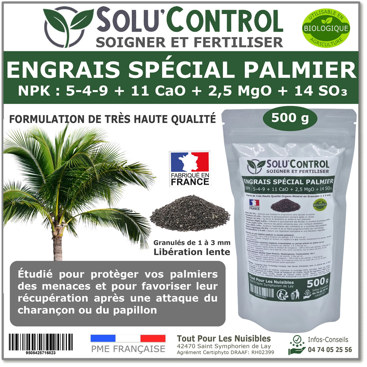 Engrais Palmier SOLU'CONTROL - 500g