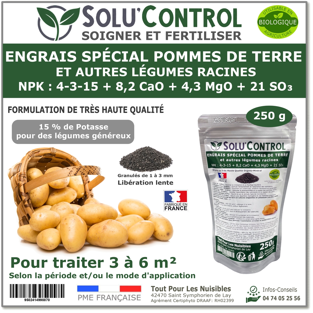 Engrais pomme de terre SOLU'CONTROL - 250g