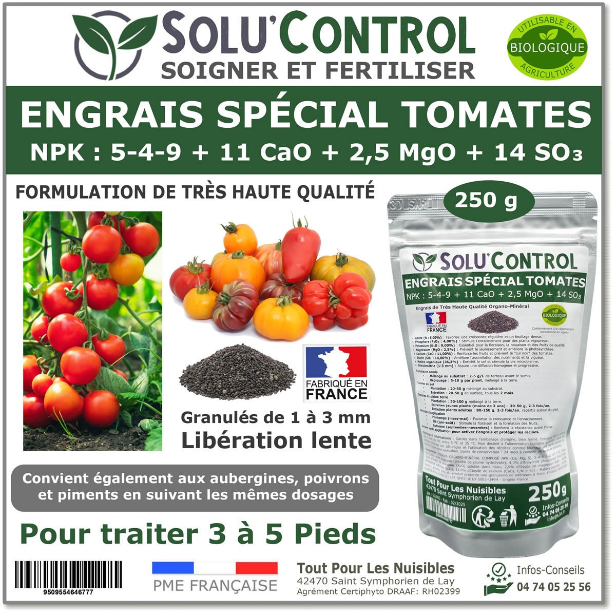 Engrais Tomates SOLU'CONTROL - 250g