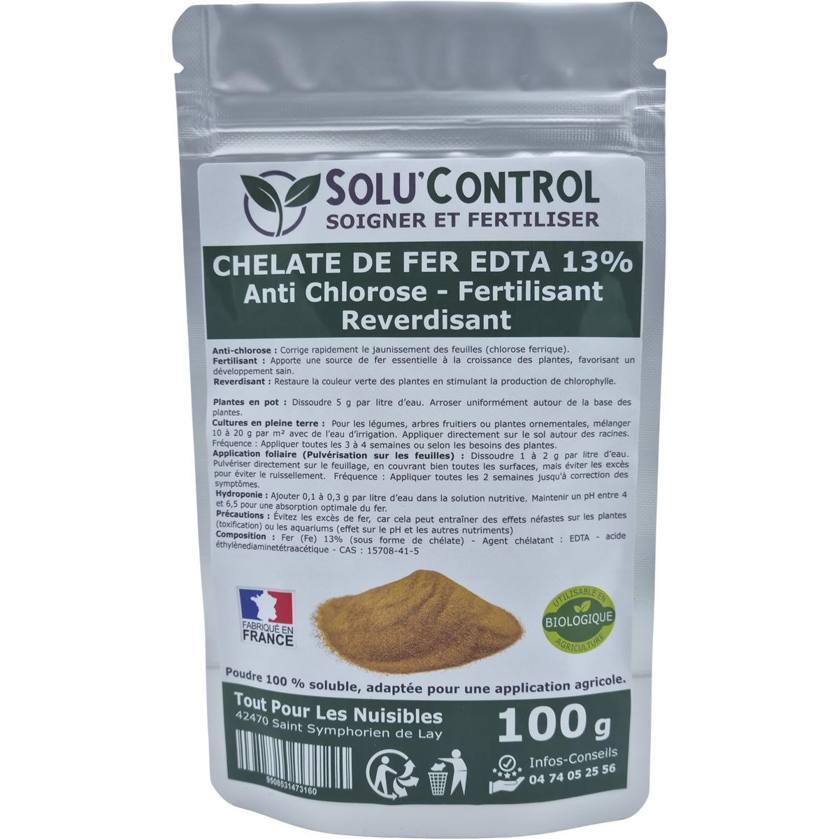 Sachet Fer EDTA 13% SOLU'CONTROL - 100g
