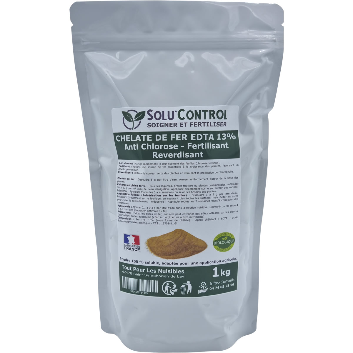 Sachet Fer EDTA 13% SOLU'CONTROL - 1kg