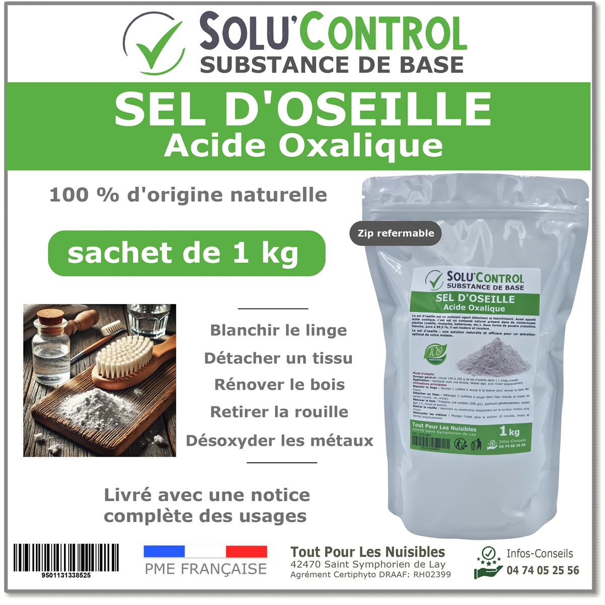 Sel d'oseille 1 kg Acide Oxalique 100% Naturel