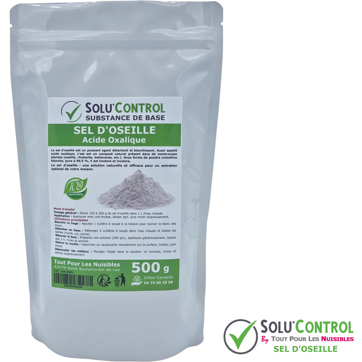 Sel d'oseille 500 g - Sachet seul