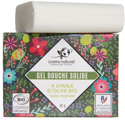 Gel douche solide Huile d'olive bio sans parfum - 85 grs - Cosmo Naturel - Vue 1