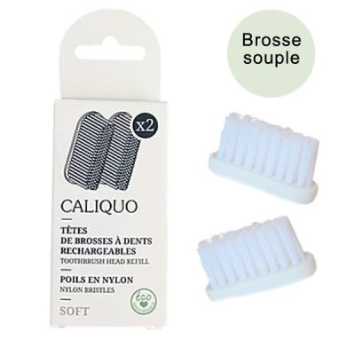 Lot de 2 recharges pour brosse à dents souples - Caliquo