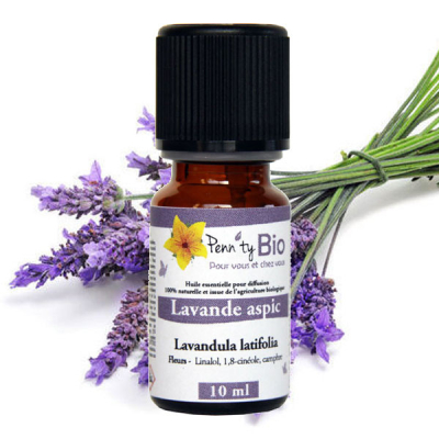 Lavande aspic Bio - Fleurs - Huile essentielle Penntybio - Flacon de 10 ml
