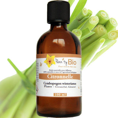 Citronnelle Bio - Feuilles - Huile essentielle Penntybio 100 ml