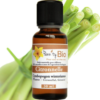 Citronnelle Bio - Feuilles - Huile essentielle Penntybio 30 ml