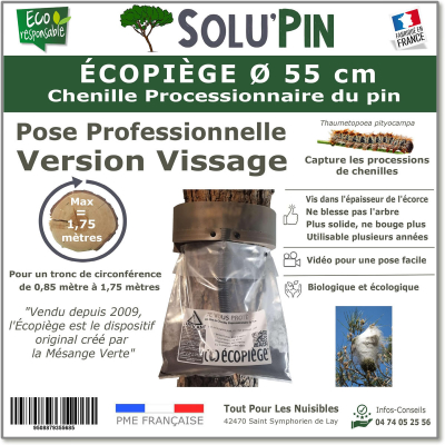 Écopiège Version Vissage Ø 55 cm SOLUPIN, Collier piège chenille processionnaire du pin et du cèdre.