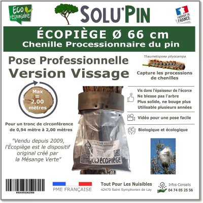Écopiège Version Vissage Ø 66 cm SOLUPIN, Collier piège chenille processionnaire du pin et du cèdre.