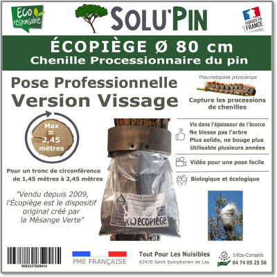 Écopiège Version Vissage Ø 80 cm SOLUPIN, Collier piège chenille processionnaire du pin et du cèdre.