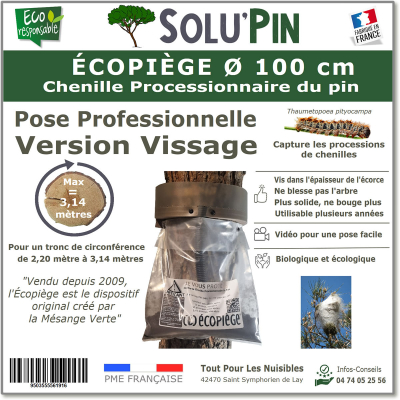 Écopiège Version Vissage Ø 100 cm SOLUPIN, Collier piège chenille processionnaire du pin et du cèdre.