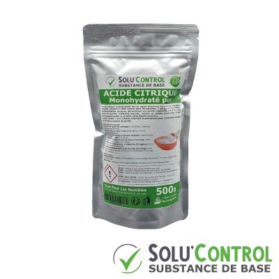Acide citrique monohydraté pur : Nettoyer, détartrer, raviver l'inox et corriger le pH - SOLU'CONTROL
