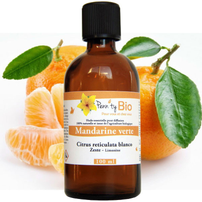 Mandarine verte  Bio - Zeste - Huile essentielle Penntybio 100 ml