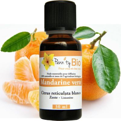 Mandarine verte  Bio - Zeste - Huile essentielle Penntybio 30 ml