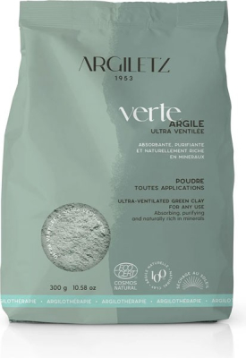 Argile verte brute illite ultra-ventilée – 300 gr Argiletz