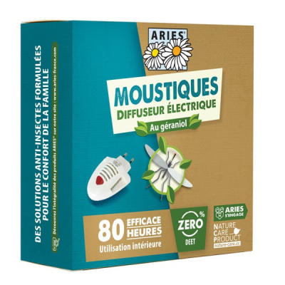 Diffuseur électrique anti-moustiques au géraniol - Aries