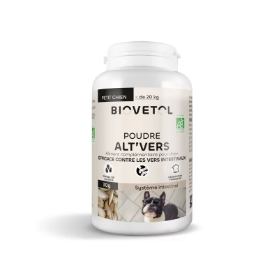 Poudre Alt'Vers bio - Petit chien (- 20 kg) - Vermicide naturel