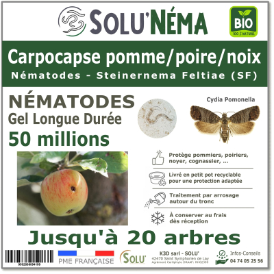 Traitement Carpocapse pomme, poires et noix - 50 millions Nématodes SF