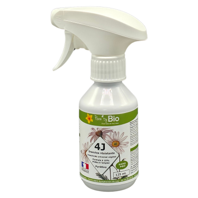 Insecticide 4J dilué 10% - Tous insectes - Prêt à l'emploi - Flacon de 125ML