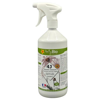 Insecticide 4J dilué 10% - Tous insectes - Prêt à l'emploi - Flacon de 1L