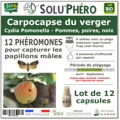 Soluphero - Phéromone carpocapse du verger par 12